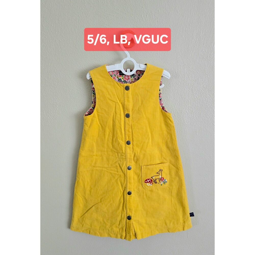 VGUC Little Bird Yellow Cord Dress, Sz 5/6
